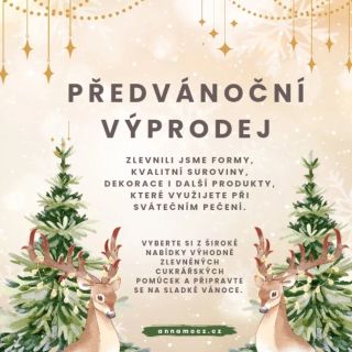 Předvánoční výprodej je tady!🎄 Udělejte si přípravy na sváteční pečení jednodušší a výhodnější. Vybrané formy, suroviny,...